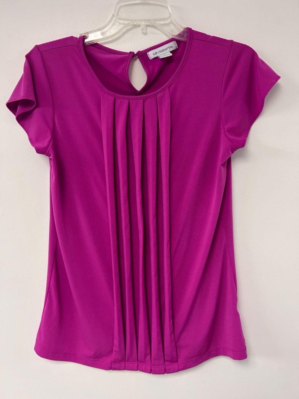 Liz Claiborne Magenta Pink Short-Sleeve Blouse
